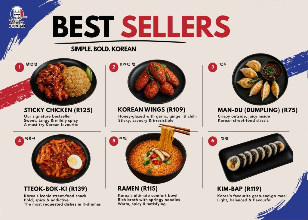 Menu Crazy Korean Best Sellers